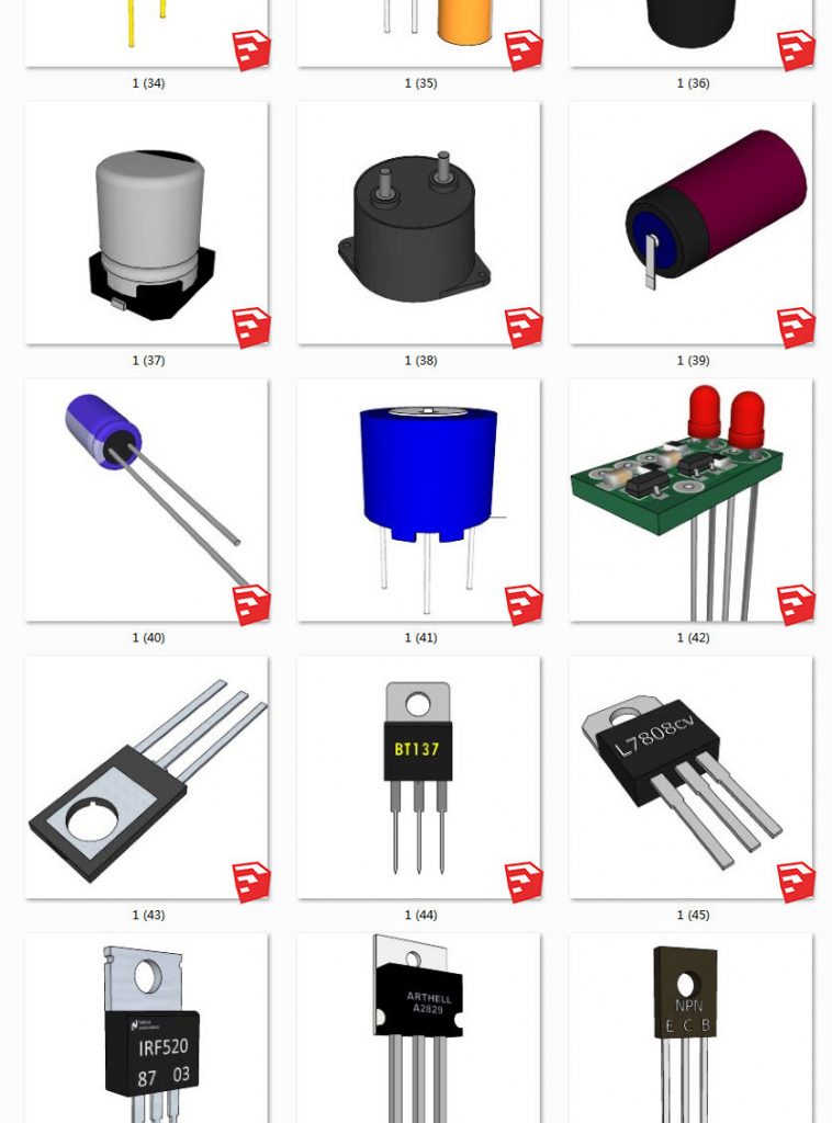 电路板元件丨零件组件丨电阻器丨发光二极管 SU模型