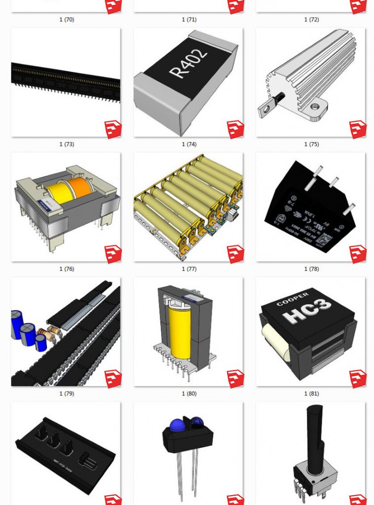电路板元件丨零件组件丨电阻器丨发光二极管 SU模型