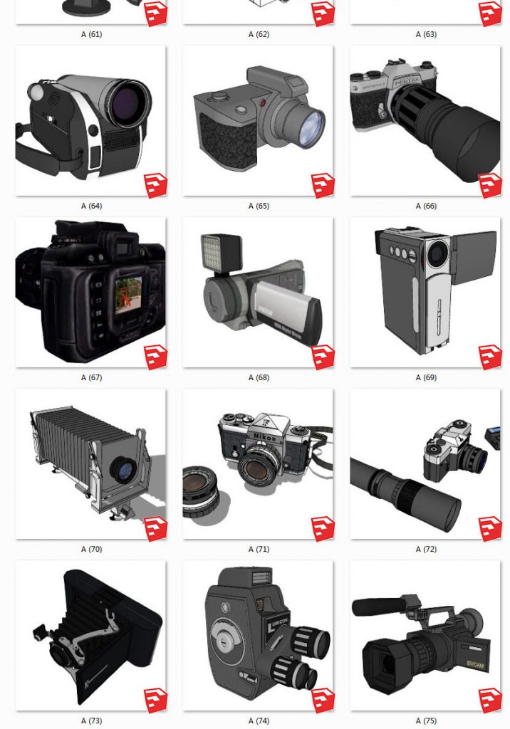 相机丨单反照相机丨摄像机丨摄影机丨三脚架 SU模型