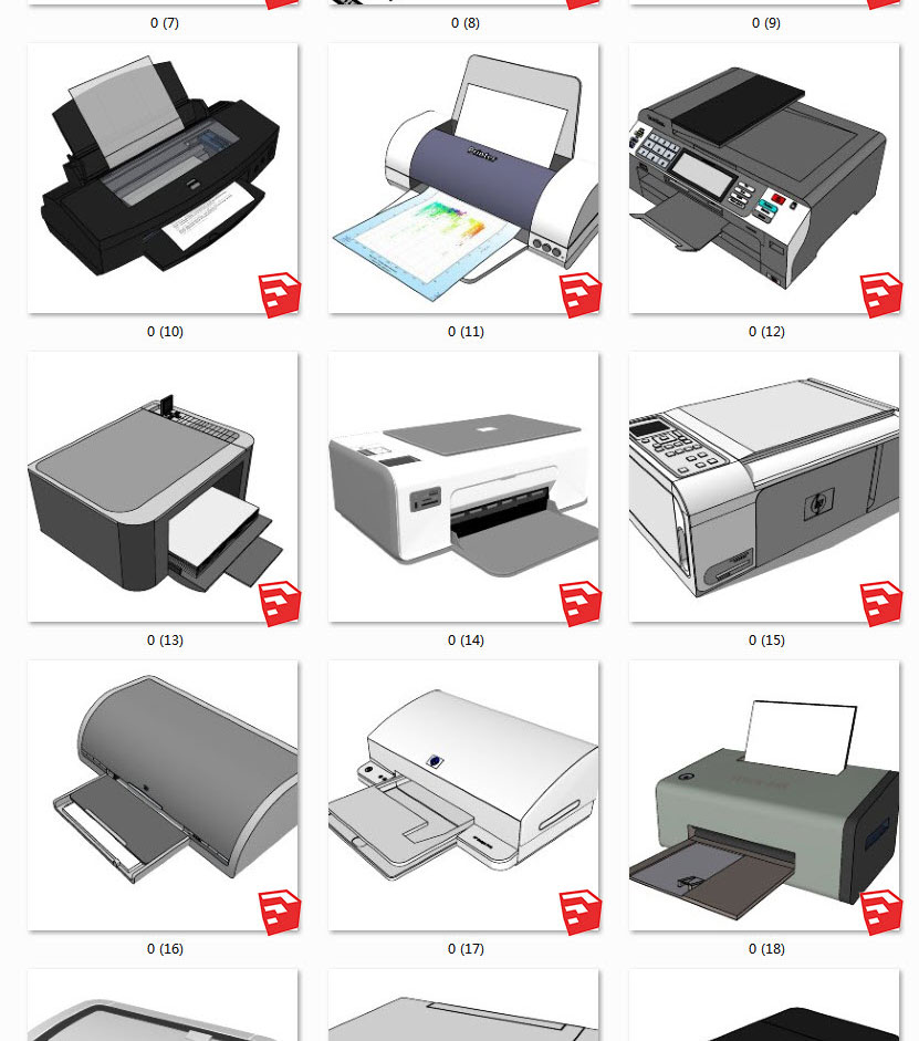 打印机丨复印一体机丨扫描机丨办公设备 SU模型