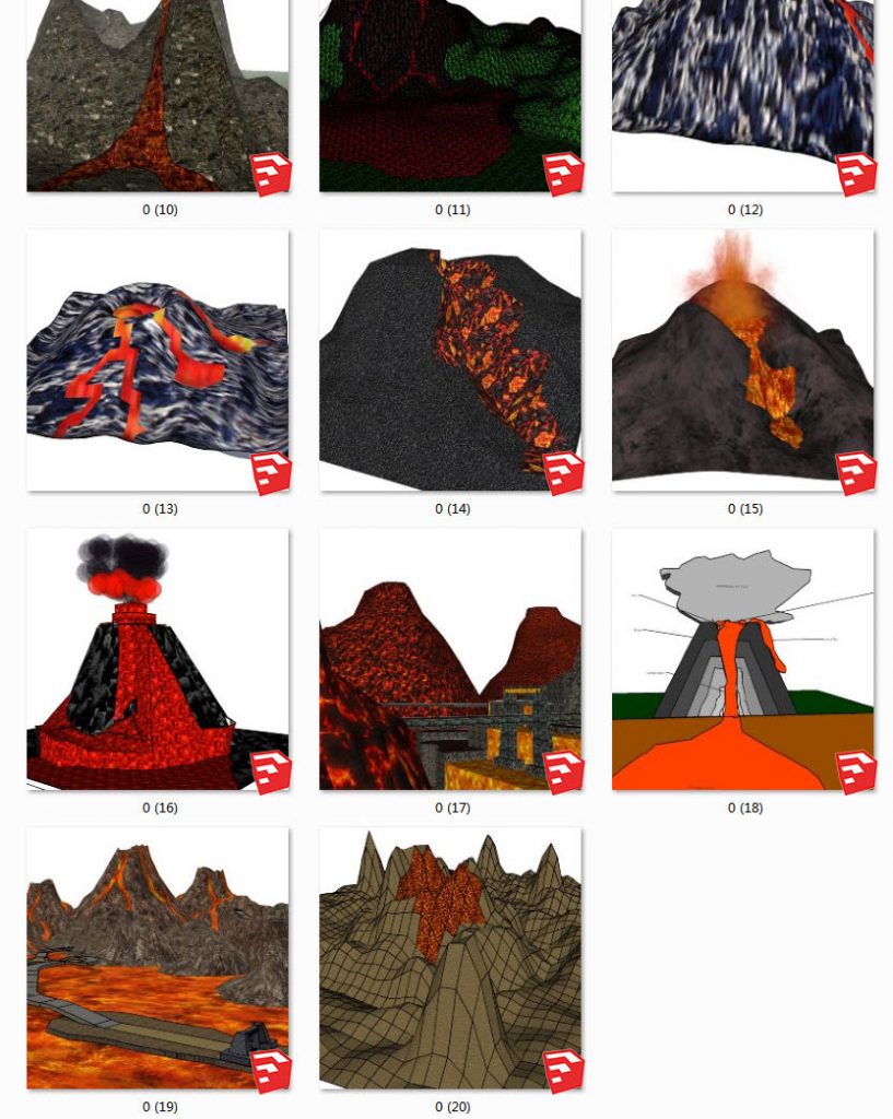 火山丨山体地形 SU模型