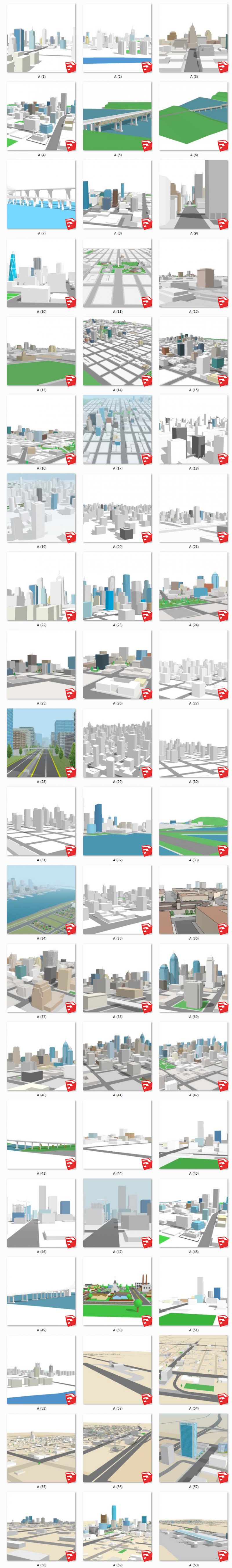 城市规划白模丨建筑群规划 SU模型