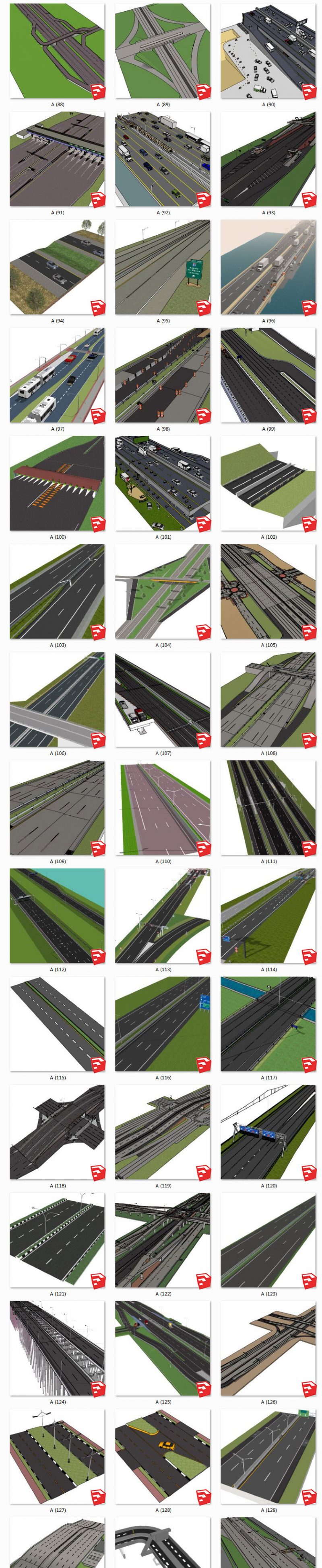 公路丨高速公路丨道路丨马路 SU模型