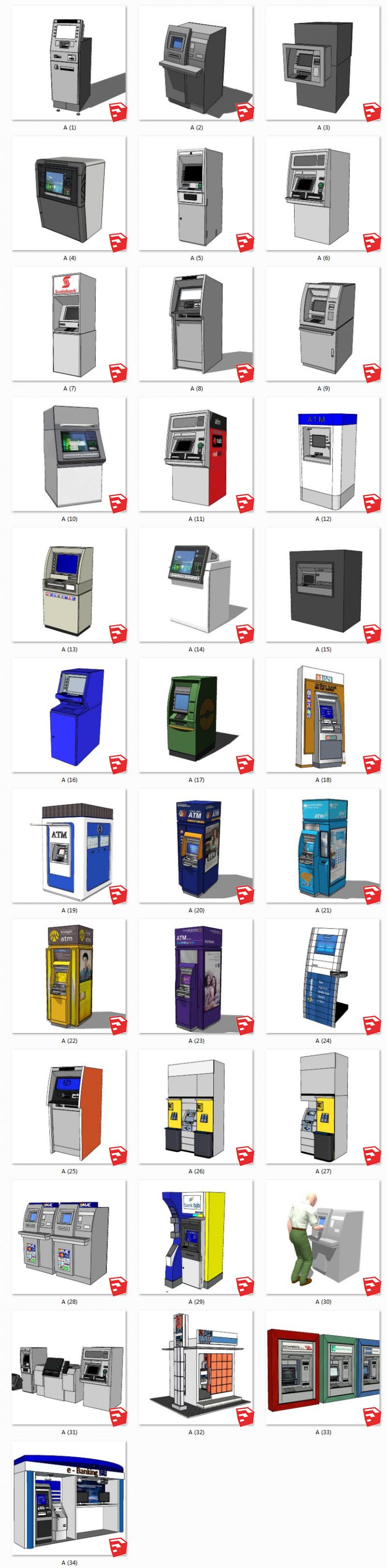ATM机丨ATM取款机丨柜员机丨一体机 SU模型
